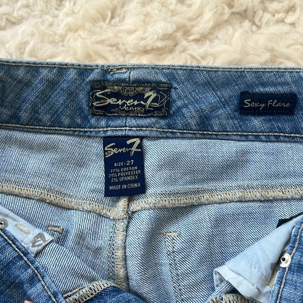 Seven7 light wash low rise flare jeans - Picture 5 of 7